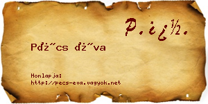 Pécs Éva névjegykártya